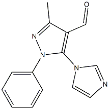 5-(1H-imidazol-1-yl)-3-methyl-1-phenyl-1H-pyrazole-4-carbaldehyde,,结构式