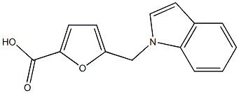 5-(1H-indol-1-ylmethyl)furan-2-carboxylic acid 化学構造式