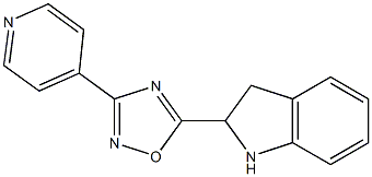 5-(2,3-dihydro-1H-indol-2-yl)-3-(pyridin-4-yl)-1,2,4-oxadiazole,,结构式