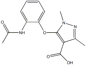 5-(2-acetamidophenoxy)-1,3-dimethyl-1H-pyrazole-4-carboxylic acid Structure