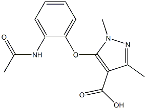 5-(2-acetamidophenoxy)-1,3-dimethyl-1H-pyrazole-4-carboxylic acid|