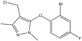 5-(2-bromo-4-fluorophenoxy)-4-(chloromethyl)-1,3-dimethyl-1H-pyrazole 化学構造式