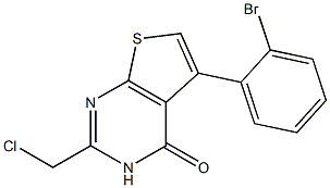 5-(2-bromophenyl)-2-(chloromethyl)-3H,4H-thieno[2,3-d]pyrimidin-4-one,,结构式