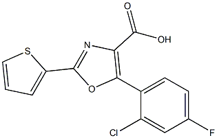 5-(2-chloro-4-fluorophenyl)-2-(thiophen-2-yl)-1,3-oxazole-4-carboxylic acid Structure