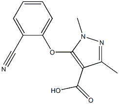 5-(2-cyanophenoxy)-1,3-dimethyl-1H-pyrazole-4-carboxylic acid Struktur