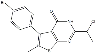 5-(4-bromophenyl)-2-(1-chloroethyl)-6-methyl-3H,4H-thieno[2,3-d]pyrimidin-4-one,,结构式
