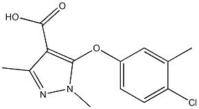 5-(4-chloro-3-methylphenoxy)-1,3-dimethyl-1H-pyrazole-4-carboxylic acid Struktur