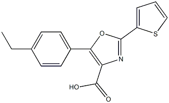 5-(4-ethylphenyl)-2-(thiophen-2-yl)-1,3-oxazole-4-carboxylic acid 化学構造式