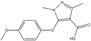 5-(4-methoxyphenoxy)-1,3-dimethyl-1H-pyrazole-4-carboxylic acid 化学構造式