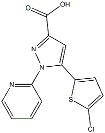 5-(5-chlorothiophen-2-yl)-1-(pyridin-2-yl)-1H-pyrazole-3-carboxylic acid Struktur