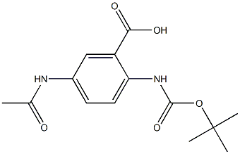 5-(acetylamino)-2-[(tert-butoxycarbonyl)amino]benzoic acid Struktur