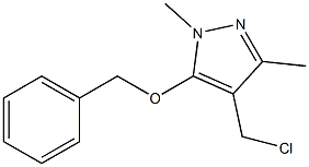 5-(benzyloxy)-4-(chloromethyl)-1,3-dimethyl-1H-pyrazole,,结构式