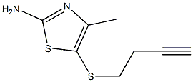 5-(but-3-ynylthio)-4-methyl-1,3-thiazol-2-amine 化学構造式