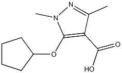 5-(cyclopentyloxy)-1,3-dimethyl-1H-pyrazole-4-carboxylic acid Structure