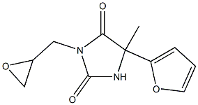 5-(furan-2-yl)-5-methyl-3-(oxiran-2-ylmethyl)imidazolidine-2,4-dione Struktur