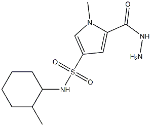 5-(hydrazinocarbonyl)-1-methyl-N-(2-methylcyclohexyl)-1H-pyrrole-3-sulfonamide Struktur