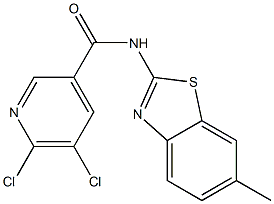 5,6-dichloro-N-(6-methyl-1,3-benzothiazol-2-yl)pyridine-3-carboxamide Structure