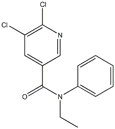 5,6-dichloro-N-ethyl-N-phenylpyridine-3-carboxamide Struktur