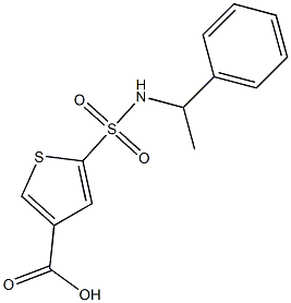 5-[(1-phenylethyl)sulfamoyl]thiophene-3-carboxylic acid 结构式