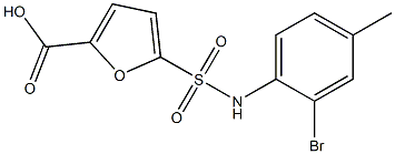 5-[(2-bromo-4-methylphenyl)sulfamoyl]furan-2-carboxylic acid,,结构式