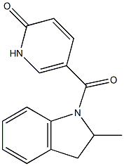 5-[(2-methyl-2,3-dihydro-1H-indol-1-yl)carbonyl]-1,2-dihydropyridin-2-one,,结构式