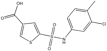 5-[(3-chloro-4-methylphenyl)sulfamoyl]thiophene-3-carboxylic acid 化学構造式