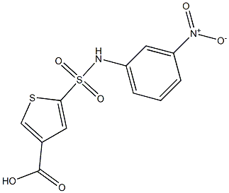 5-[(3-nitrophenyl)sulfamoyl]thiophene-3-carboxylic acid,,结构式