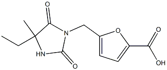 5-[(4-ethyl-4-methyl-2,5-dioxoimidazolidin-1-yl)methyl]furan-2-carboxylic acid 结构式