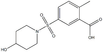 5-[(4-hydroxypiperidine-1-)sulfonyl]-2-methylbenzoic acid 化学構造式