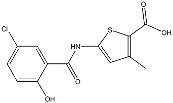 5-[(5-chloro-2-hydroxybenzene)amido]-3-methylthiophene-2-carboxylic acid,,结构式