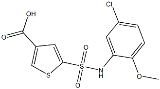 5-[(5-chloro-2-methoxyphenyl)sulfamoyl]thiophene-3-carboxylic acid 化学構造式