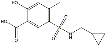 5-[(cyclopropylmethyl)sulfamoyl]-2-hydroxy-4-methylbenzoic acid,,结构式