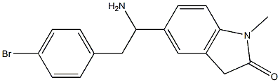5-[1-amino-2-(4-bromophenyl)ethyl]-1-methyl-2,3-dihydro-1H-indol-2-one Structure