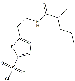 5-[2-(2-methylpentanamido)ethyl]thiophene-2-sulfonyl chloride Structure