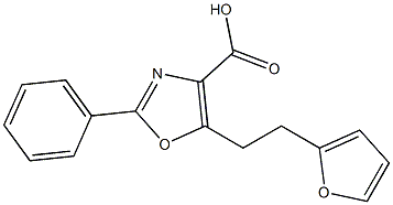 5-[2-(furan-2-yl)ethyl]-2-phenyl-1,3-oxazole-4-carboxylic acid,,结构式