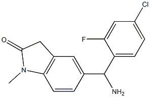  5-[amino(4-chloro-2-fluorophenyl)methyl]-1-methyl-2,3-dihydro-1H-indol-2-one
