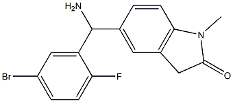 5-[amino(5-bromo-2-fluorophenyl)methyl]-1-methyl-2,3-dihydro-1H-indol-2-one Structure