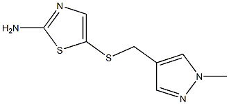 5-{[(1-methyl-1H-pyrazol-4-yl)methyl]sulfanyl}-1,3-thiazol-2-amine 结构式