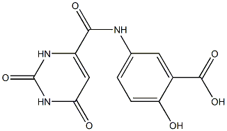 5-{[(2,6-dioxo-1,2,3,6-tetrahydropyrimidin-4-yl)carbonyl]amino}-2-hydroxybenzoic acid,,结构式