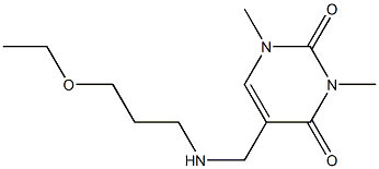 5-{[(3-ethoxypropyl)amino]methyl}-1,3-dimethyl-1,2,3,4-tetrahydropyrimidine-2,4-dione 化学構造式