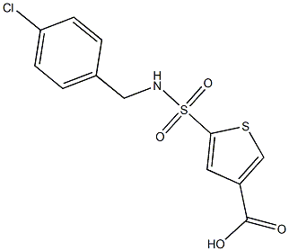 5-{[(4-chlorophenyl)methyl]sulfamoyl}thiophene-3-carboxylic acid 化学構造式