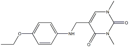 5-{[(4-ethoxyphenyl)amino]methyl}-1,3-dimethyl-1,2,3,4-tetrahydropyrimidine-2,4-dione Struktur