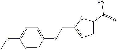 5-{[(4-methoxyphenyl)thio]methyl}-2-furoic acid,,结构式