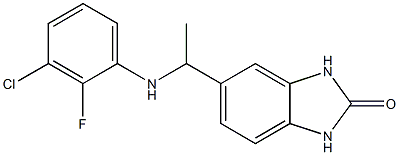 5-{1-[(3-chloro-2-fluorophenyl)amino]ethyl}-2,3-dihydro-1H-1,3-benzodiazol-2-one,,结构式