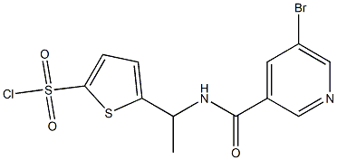 5-{1-[(5-bromopyridin-3-yl)formamido]ethyl}thiophene-2-sulfonyl chloride 结构式