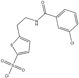 5-{2-[(3-chlorophenyl)formamido]ethyl}thiophene-2-sulfonyl chloride,,结构式