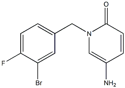 5-amino-1-[(3-bromo-4-fluorophenyl)methyl]-1,2-dihydropyridin-2-one 化学構造式