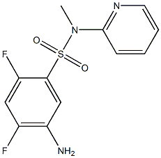 5-amino-2,4-difluoro-N-methyl-N-(pyridin-2-yl)benzene-1-sulfonamide 化学構造式