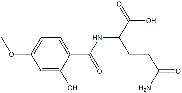 5-amino-2-[(2-hydroxy-4-methoxybenzoyl)amino]-5-oxopentanoic acid,,结构式