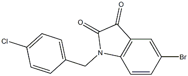 5-bromo-1-[(4-chlorophenyl)methyl]-2,3-dihydro-1H-indole-2,3-dione Structure